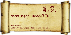 Messinger Deodát névjegykártya